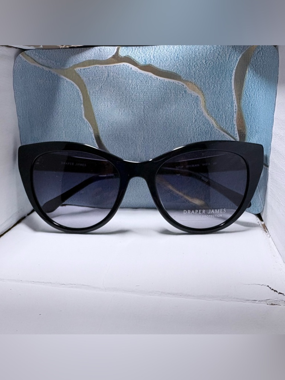 DRAPER JAMES Black Cat-Eye Sunglasses